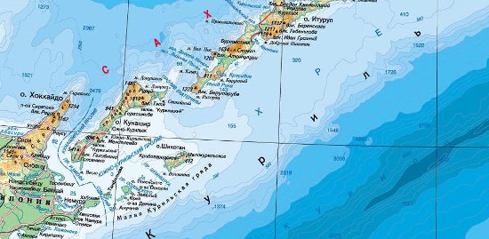 Итуруп подробная карта острова